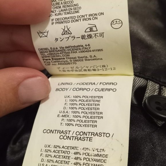 DIESEL - Leather collar blazer- Sz L - Picture 13 of 13